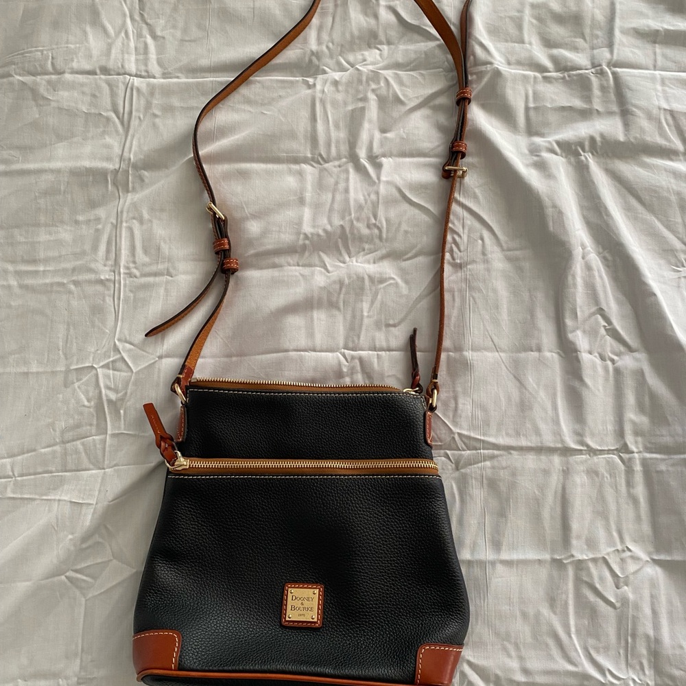 Dooney & Bourke Black and Tan Crossbody Bag